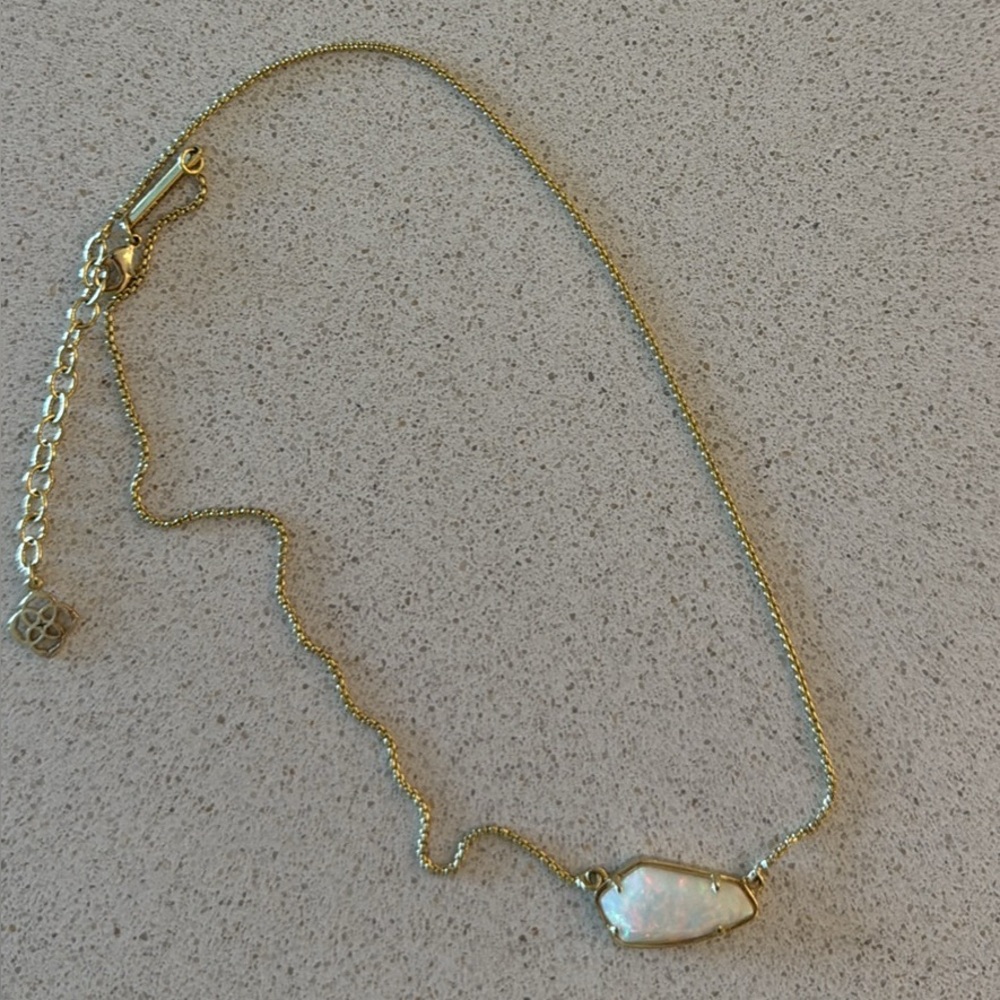 Kendra Scott Gold Necklace with Opal Stone